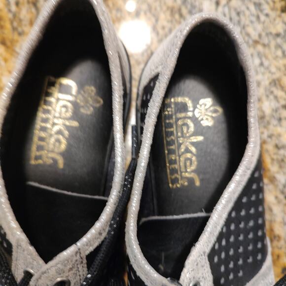 Rieker Remonte Women's Sneakers Size US 8 EU 39 Black Silver - Stylish Comfort - Picture 14 of 15